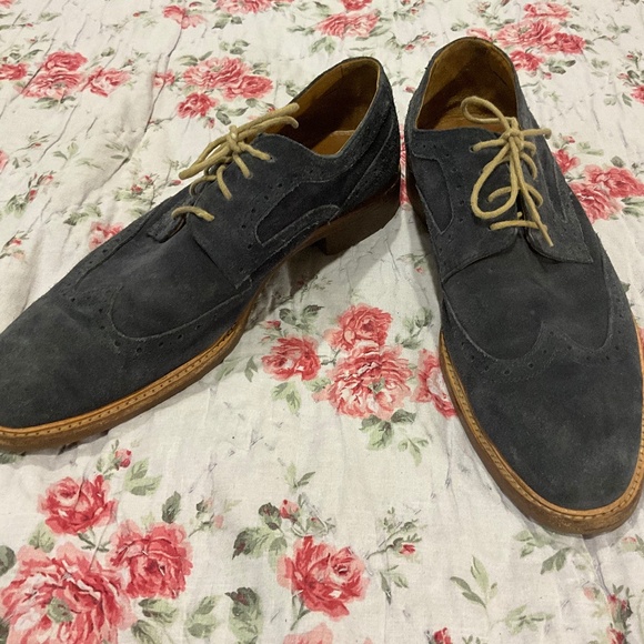 Gordon Rush Blue Suede Oxford Wing Tip Shoe Dylan 104967 Size 12 Handcrafted main image 8